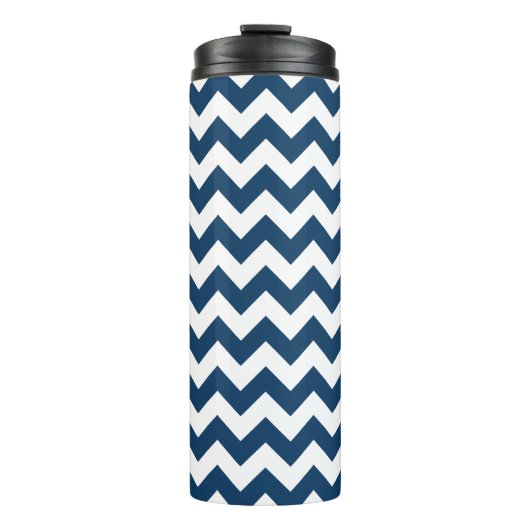 Bouteilles Isothermes Navy Zigzag, Navy Chevron, Motif géométrique (Devant)