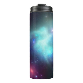 Bouteilles Isothermes Nebula spatiale avec des planètes et des étoiles