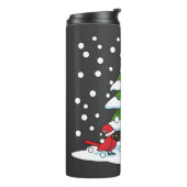 Bouteilles Isothermes Neige tombant sur Cardinal, Snowman et Pine Tree (Tourné sur la gauche)