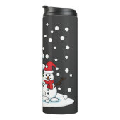 Bouteilles Isothermes Neige tombant sur Cardinal, Snowman et Pine Tree (Tourné sur la droite)