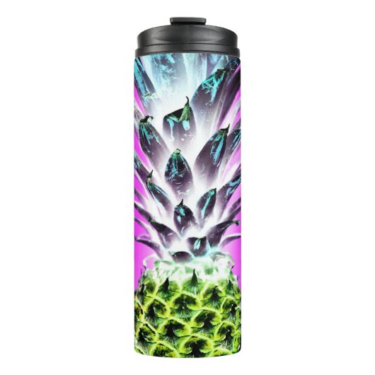 Bouteilles Isothermes Neon ananas coloré fruits tropicaux Hawaiian (Devant)