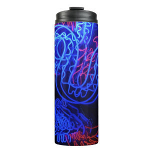 Bouteilles Isothermes Neon Blue Dragon Black Arrière - plan brillant
