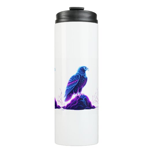 Bouteilles Isothermes Neon Eagle on Glowing Rock – Cyberpunk Style (Devant)