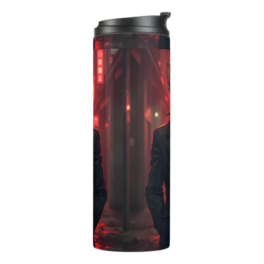 Bouteilles Isothermes Neon Noir Sphynx Cat in Mafia Style (Tourné sur la gauche)