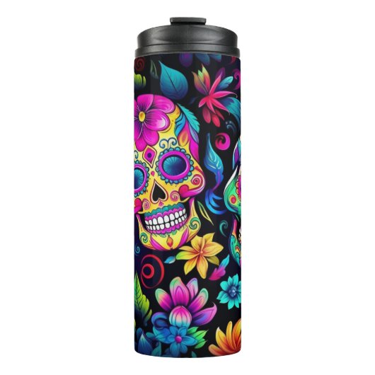 Bouteilles Isothermes Neon Sugar Skull (Devant)