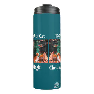 Bouteilles Isothermes Noël avec chat Texte de photo personnalisable