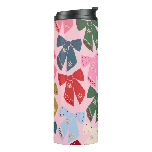 Bouteilles Isothermes Noël Bows Coquette rose (Tourné sur la gauche)