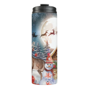Bouteilles Isothermes Noël Camion Rouge Père Noël Rustique Vacances d'hi