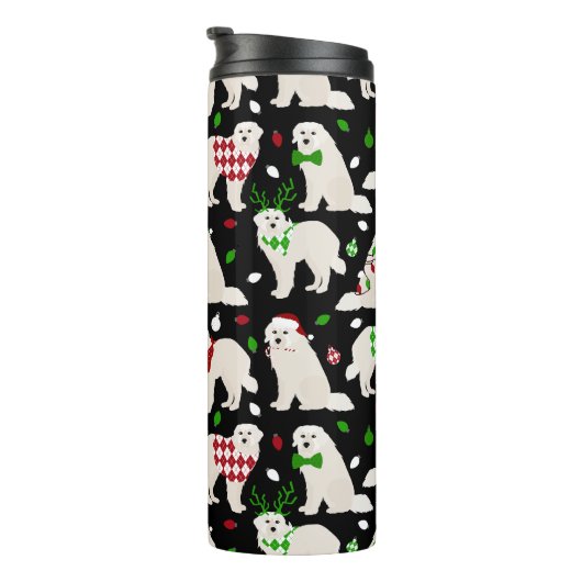 Bouteilles Isothermes Noël Chiens des Pyrénées Chiens Tumbler Thermal (Tourné sur la droite)