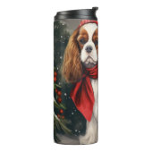 Bouteilles Isothermes Noël du chien espagnol Cavalier King Charles (Tourné sur la gauche)