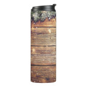 Bouteilles Isothermes Noël du sapin : Décoration en bois foncé (Tourné sur la gauche)