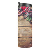 Bouteilles Isothermes Noël du sapin : Décoration en bois foncé (Tourné sur la droite)