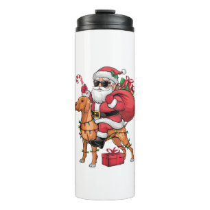 Bouteilles Isothermes Noël Éclairage Père Noël équitation Vizsla Chien N
