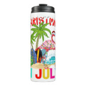 Bouteilles Isothermes Noël en juillet Flamant rose rose drôle Noël Homme (Devant)