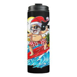 Bouteilles Isothermes Noël en juillet Père Noël Hawaiian Surfing