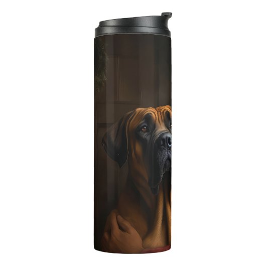 Bouteilles Isothermes Noël festif Rhodesian Ridgeback Santa Claus (Tourné sur la gauche)