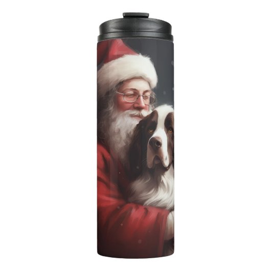 Bouteilles Isothermes Noël festif Springer Spaniel Santa Claus (Devant)