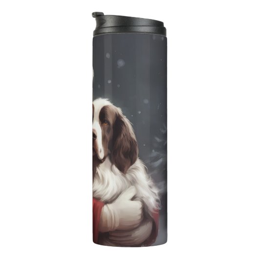 Bouteilles Isothermes Noël festif Springer Spaniel Santa Claus (Tourné sur la droite)