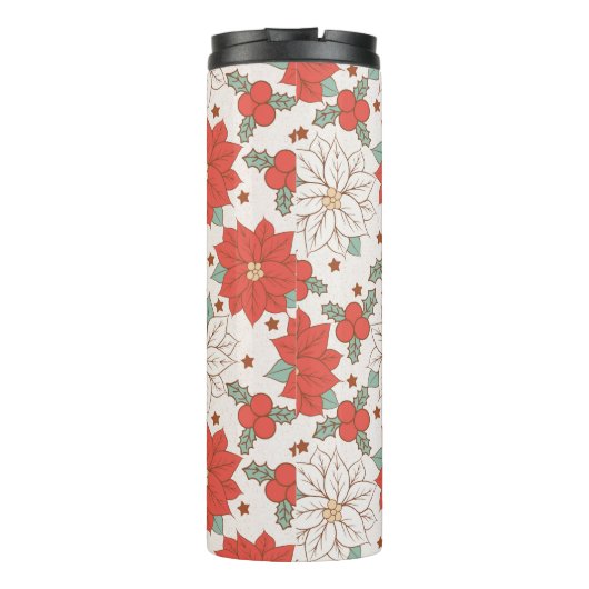 Bouteilles Isothermes Noël Floral Poinsettia Holly Custom (Dos)