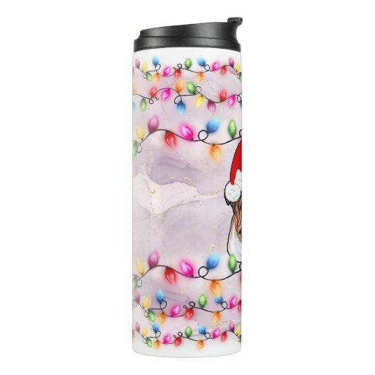 Bouteilles Isothermes Noël Père Noël Anglais Chien de taule Tête (Tourné sur la gauche)