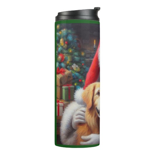 Bouteilles Isothermes Noël Père Noël avec Chiens 3 (Tourné sur la gauche)