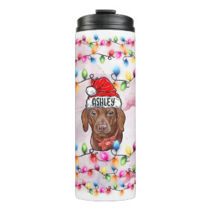 Bouteilles Isothermes Noël Père Noël Dachshund Tête de chien