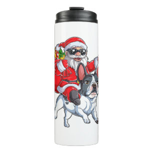 Bouteilles Isothermes Noël Père Noël équitation Français Chien-taureaux