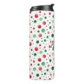 Bouteilles Isothermes Noël points rouges blancs verts (Tourné sur la gauche)
