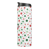 Bouteilles Isothermes Noël points rouges blancs verts (Tourné sur la droite)