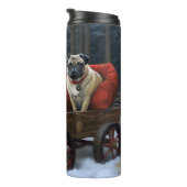 Bouteilles Isothermes Noël Pug Saison Festive (Tourné sur la droite)