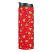 Bouteilles Isothermes Noël rouge et or motif de vacances (Tourné sur la droite)