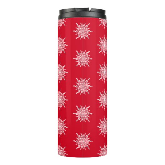Bouteilles Isothermes Noël Rouge ornemental G Clef Snowflake Motif (Dos)