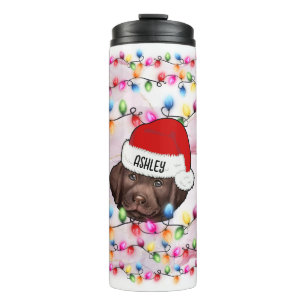 Bouteilles Isothermes Noël Santa Claus Labrador Retriever Chien Head