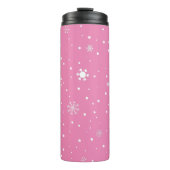 Bouteilles Isothermes Noël Snowflake rose et blanc Polka point (Devant)