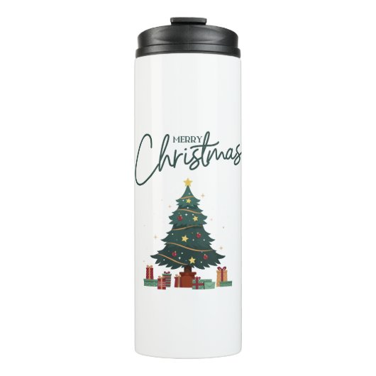 Bouteilles Isothermes Noël vert Jaune Personnalisé Isolé (Devant)