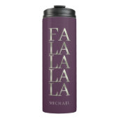 Bouteilles Isothermes Noël violet vert Fa La La ID1009 (Devant)