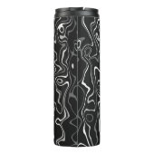 Bouteilles Isothermes Noir blanc gris damas tourbillons abstraits Monogr (Dos)