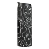 Bouteilles Isothermes Noir blanc gris damas tourbillons abstraits Monogr (Tourné sur la droite)