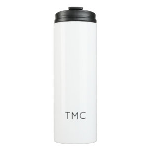 Bouteilles Isothermes Noir Blanc Monogramme Initiales Classique 