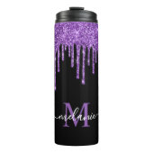 Bouteilles Isothermes Noir Blanc Monogramme Purple Parties scintillant D (Devant)