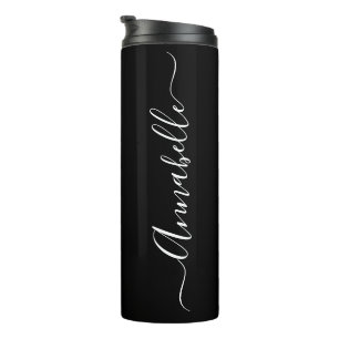Bouteilles Isothermes Noir Blanc Personnalisé Nom Thermal Tumbler