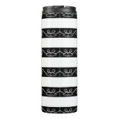 Bouteilles Isothermes Noir Blanc rayé design Monogramme (Dos)