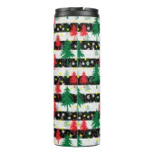 Bouteilles Isothermes Noir Blanc Stripes Neiges Rouge Vert Arbres (Dos)