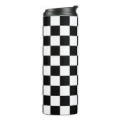 Bouteilles Isothermes Noir et blanc À damiers échecs Retro (Tourné sur la gauche)