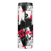 Bouteilles Isothermes Noir et blanc avec taches rouges amour motif (Dos)