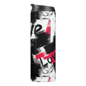 Bouteilles Isothermes Noir et blanc avec taches rouges amour motif (Tourné sur la droite)