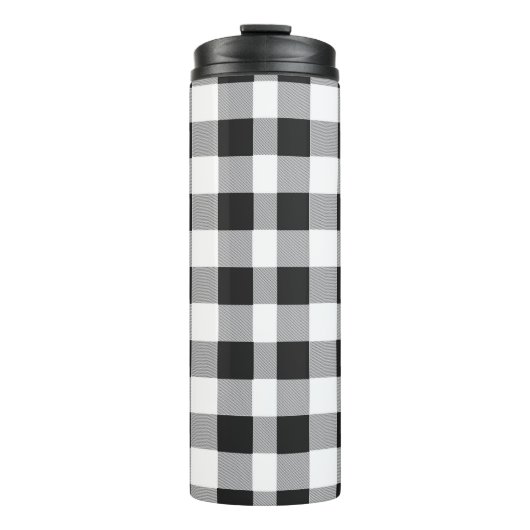 Bouteilles Isothermes Noir et blanc Buffalo Plaid Noël (Devant)