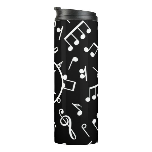 Bouteilles Isothermes Noir et blanc Monogram Music Note (Tourné sur la droite)
