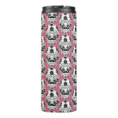 Bouteilles Isothermes Noir et blanc Mustached Sugar Crâne Monogramme (Dos)