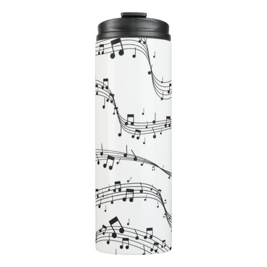 Bouteilles Isothermes Noir et blanc note musicienne Motif (Devant)